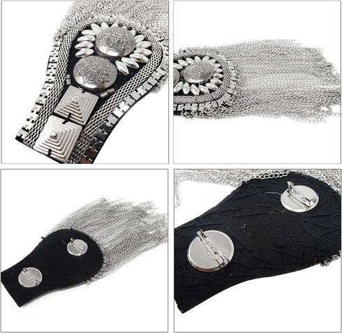 Honbay 1 Pair of Metal Tassel Chain Shoulder Epaulets Shoulder Boards Badge Fixed with Pins for Men and Women...