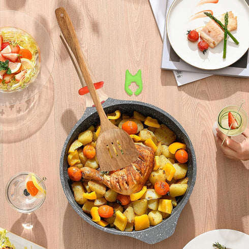2pcs Silicone Pot Holders, Adjustable Kitchen Silicone Spoon Rest Suitable for Placing Spoons and Spatulas After Cooking in a Steamer Utensil Rest...