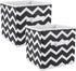 DII Non Woven Polyester Storage Bin, Chevron, Black, Small Set of 2...