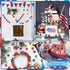 JUNEBRUSHS 260pcs Patriotic Star Buttons, 4th of July Red White and Blue Star Wooden Buttons for Sewing Clothes Accessories Crafts Independence Da...