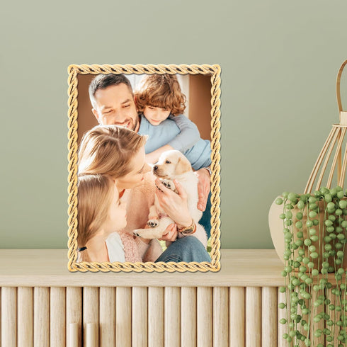 Lawrence Frames Rope Design Metal Frame, 5x7, Gold...