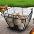 Black Square Wire Egg Basket For Fresh Egg with Handle,Famhouse Small Metal Egg Collecting Basket for Gathering Fresh Eggs Chicken Basket Decor fo...
