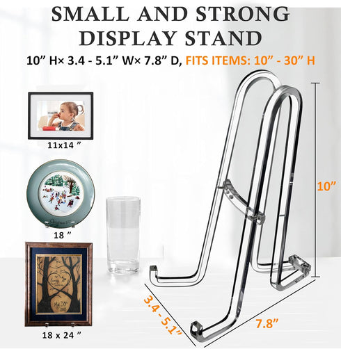 AMT 10 Inch Acrylic Plate Stands for Display - Holder Stand + Frame holder stand Picture, Decorative Plate, Book, Photo Easel (10 Inch)...