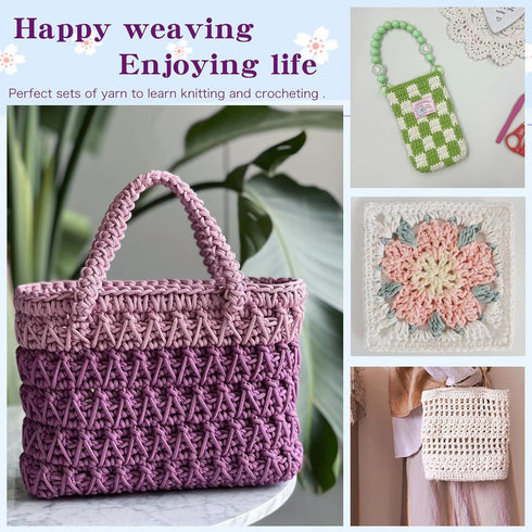 1 PCS 200g Forest 100% Cotton Yarn Hollow Knitted Crochet Yarn,164 Yards Fabric Yarn Round Rope Yarn for DIY Handbag Purse Basket Cushion Crochet ...