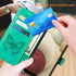 for Samsung Galaxy A12 Flip Cover Phone Case Wallet | Butterfly Floral Embossed, Wrist Strap, Card Holder Slots, Stand Leather Protective (Green)...
