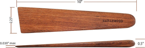 Earlywood 10 inch Handmade Cooking Utensil for Kitchen, Multi-Purpose Wood Scraper and Egg Turner, Cast Iron Scraper and Wood Saute Spatula - Made...