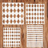 4PCS Harlequin Stencils 4 Sizes Square Diamond Shape Templates Reusable Diamond Harlequin Stencil for Painting on Wood Wall Decor...