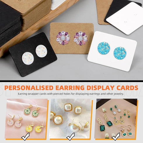 Tanstic 800Pcs Earring Cards with Earring Backs and Self-Sealing Bags Kit, Earring Display Cards Earring Holder for Selling Earring Jewelry Displa...