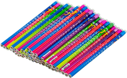Pencil Assortment - Assorted Styles - Round Pencil with Eraser, 2 Lead, For Children, Adults, Children’s Gift Bags, Carnival Prizes (48) pcs, Pi...