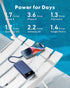Portable Charger with Built in Cables, Portable Charger with Cords Wires Slim 10000mAh Travel Essentials Battery Pack 6 Outputs 3A High Speed Powe...