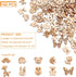 arricraft 100 Pcs Animal Style Wooden Sewing Buttons, 2-Hole Rabbit Butterfly Bear Sewing Buttons, Unfinished Wood Decorative Buttons for Sewing C...