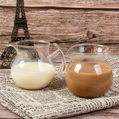 ELITEA Clear Glass Milk Tea Serving Pitcher Cream Pitcher Creamer Mug 200ml / 7 fl.oz for Tea Coffee...