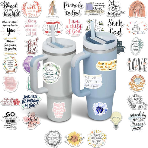 200PCS Inspirational Stickers for Stanley Cup - Waterproof Vinyl Aesthetic Stickers for Water Bottle Laptop Tumbler Phone Case Scrapbooking Skateb...