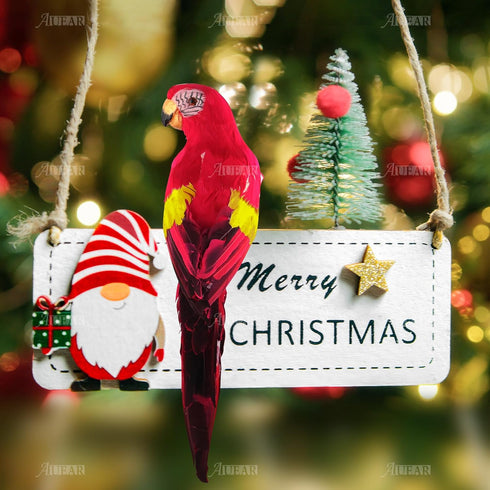 AUEAR, 17.7 Inch Red Lifelike Artificial Birds Feathered Fake Shoulder Parrot Decor Model for Decoration Craft Decorative Prop...