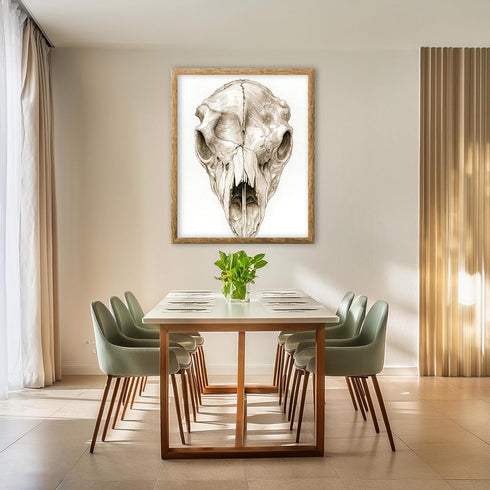 Posterizer 1 pcs-cow or bison skull art illustration 3-Gothic Art-Gift for Men Women Teens-Living Room Bedroom Decor- unframed wall art...