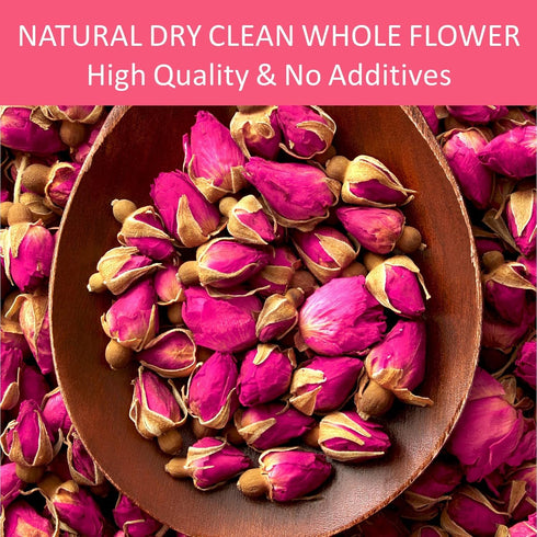 Dried Rose Buds Tea, Edible Roses Whole Flowers Loose Leaf Herbs, Premium Rose Herbal Beverages, Natural Healthy Fragrant, Ideal for Gift, 2.8 oz...