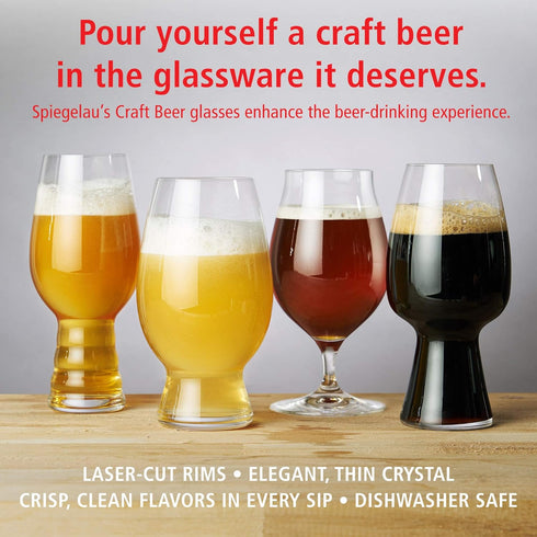 Spiegelau Craft Beer Stout Glass, European-Made Crystal Drinking Glasses Perfect for Wedding, Birthday, Holiday, Dinner, Game Night, Home Bar Acce...