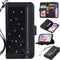EYZUTAK Wallet Case for iPhone Xs iPhone X,Magnetic Handbag Zipper Pocket PU Leather Flip with 9 Card Slots and Wrist Strap Folio TPU Inner Stand ...
