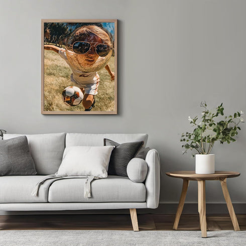 Posterizer 1 pcs-Football Soccer match scene seen through the reflection sunglasses 1-Sports & Hobby Art Gifts for sports fans Decor for Home & Of...