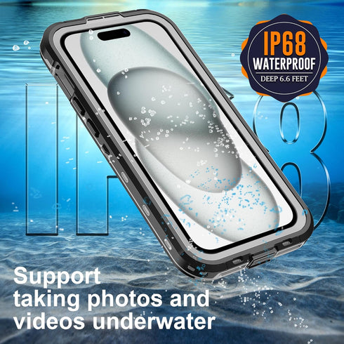 Mangix for iPhone 15 Plus Case,Magnetic Compatible with Mag-Safe Charging,Waterproof with Built-in Screen Protector Military Grade Drop Tested Rug...