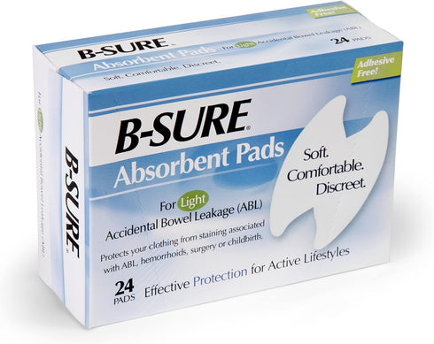 B-Sure Incontinence Liner, Light Absorbency One Size Fits Most Unisex Disposable, 14-7031-224 - Box of 24...