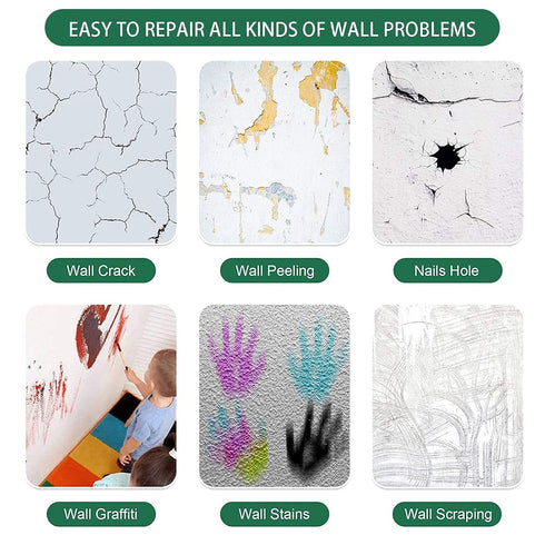 3 Pcs Wall Mending Agent Wall Repair Cream,Safe Mend Wall Repair Kit, Drywall Repair Kit with 3 Scraper,Quick Easy Solution to Fill The Holes and ...