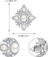 EVER FAITH Austrian Crystal Oval Simulated Pearl Wedding Chunky Flower Brooch Clear Silver-Tone...