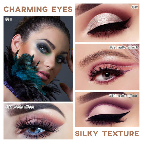 Cream Eye-Shadow Stick, Waterproof Cream Eyeshadow Pen Rotatable Creamy Eye Shadow Pencil Crayon, Matte and Shimmer Eyeshadow Makeup Stick with Sp...
