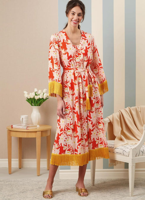 McCall's Easy-to-sew Misses' Sleepwear Robe, Dress, Top, Shorts, and Pants Sewing Pattern Packet, Design Code M8392, Sizes 18-20-22-24-26...