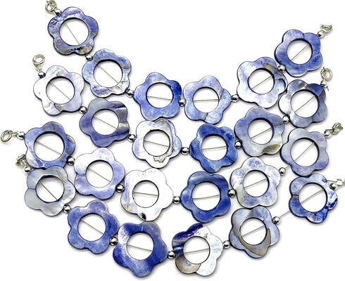 5 Inch 1 Strand MOP Blue 6 Pieces Beads Size 19x19mm Shape Flower Cut Smooth Making, Beading & Craft Supplies TMFBA19...