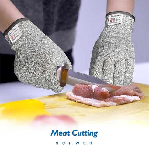Schwer SlicePro ANSI A9 Cut Resistant Gloves, Food Grade Reliable Cutting Gloves, Mandoline Gloves for Kitchen Meat Cutting, Oyster Shucking, Fish...