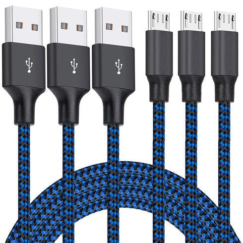 Micro USB Cable, 3Pack 10FT Android Charger Cable Long Nylon Braided Sync and Fast Charging Cord Compatible with Samsung Galaxy S7 S6 Edge, Androi...