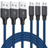 Micro USB Cable, 3Pack 10FT Android Charger Cable Long Nylon Braided Sync and Fast Charging Cord Compatible with Samsung Galaxy S7 S6 Edge, Androi...