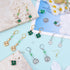 WEWAYSMILE 1box/200 pcs St Patrick's Day Charms Four Leaf Clover Charm Earring Making Starter Kit Green Lucky Charms for Jewelry Making Kits Women...