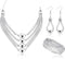 JOERICA 3Pcs Multi-Layer Bib Necklace African Jewelry Set for Women Choker Necklace Stretch Cuff Bracelet Dangle Earrings Halloween Costume Jewelr...