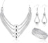 JOERICA 3Pcs Multi-Layer Bib Necklace African Jewelry Set for Women Choker Necklace Stretch Cuff Bracelet Dangle Earrings Halloween Costume Jewelr...