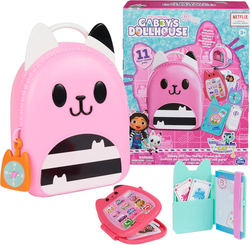 Gabby's Dollhouse, Gabby Girl On-The-Go Travel Set, Pretend Play Travel Toys, Toy Passport, Toy Phone and Compass Charm, Kids Toys for Girls & Boy...