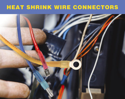 haisstronica 260PCS Heat Shrink Spade Connectors-Electrical Wire Connectors-Quick Disconnect Connectors -Female and Male Spade terminlas for Water...