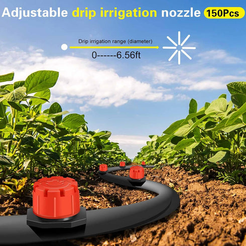 Drip irrigation emitters, 150+30Pcs/set drip irrigation parts for garden watering system, Adjustable nozzle drip irrigation spray nozzle? Used in ...