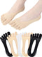 Pangda 6 Pairs Women Toe Socks No Show Toe Separator Full Finger Low Cut Liner Socks with Gel Tab...