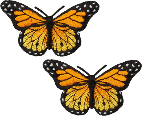 2 pcs Monarch Butterfly Applique Patch Iron On/Sew On...