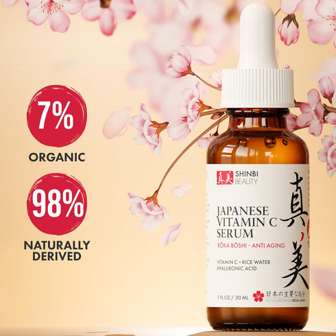 Japanese Vitamin C Serum With Rice Water + Hyaluronic Acid - Japan Skincare Products for Anti Aging Anti Wrinkle J Beauty Glow 1oz...