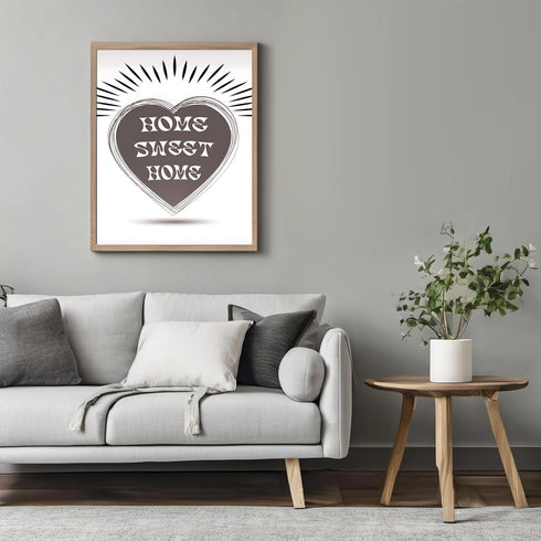 Posterizer 1 pcs-Home Sweet Home-Cute Heart Retro Print 2-Miscellaneous-Romantic Art-Living Room Bedroom Decor- unframed wall art...