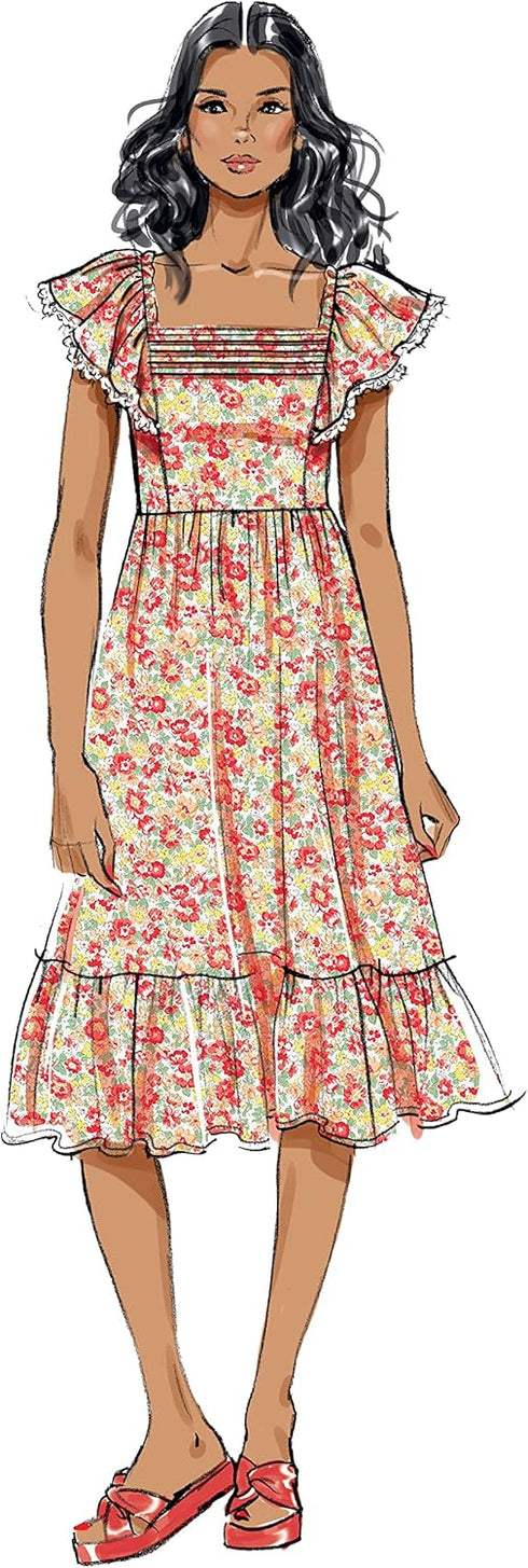 Butterick Misses' High Waisted Dress Sewing Pattern Kit, Design Code B6872, Sizes 8-10-12-14-16...