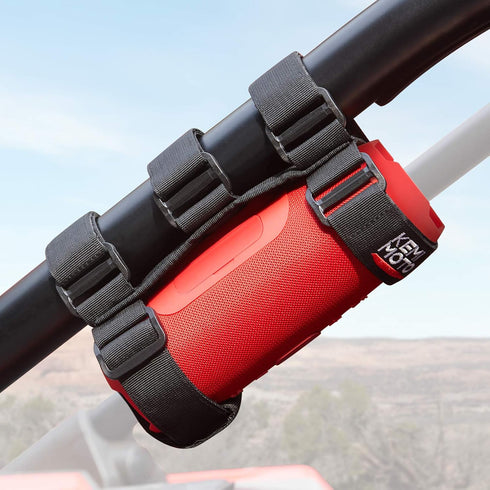 KEMIMOTO UTV Speaker Mount, Adjustable 2 Strap Style Portable Speaker Holder for 1.5" to 2.5" Roll Bar, Compatible with Polaris RZR Ranger Can Am ...