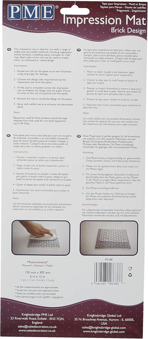 PME Brick Design Impression Mat for Cake Decorating...