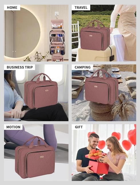 Travel Toiletry Bag for Women Large Capacity with Hook - Portable Cosmetic Case,Hanging Makeup Bag for Full Sized Toiletries?Travel Essentials for...