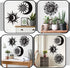 Therwen 3 Pieces Wacky Sun Metal Wall Art Outdoor Decor 7.87 Inches Sun Moon Outdoor Wall Decor Hanging Wrought Iron Sun Wall Sculpture for Home G...