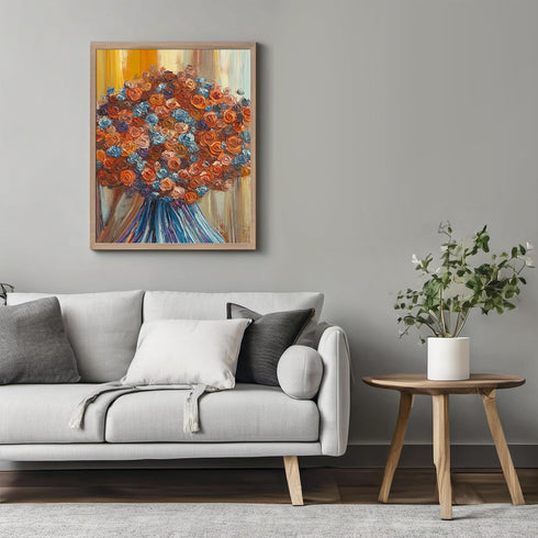 Posterizer 1 pcs-oil painting inspired-vibrant bouquet of flowers 3-Floral & Botanical Art-Collectibles & Fine Art-Decor for Home & Office- unfram...
