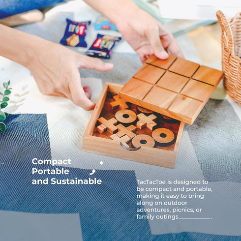 BSIRI Wooden Tic Tac Toe Game - Brain Teaser Puzzles for Adults and Unique Gifts for Kids, Coffee Table Decor Living Room Decor Modern Wood Decor,...